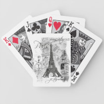 Paris Eiffel Tower Collage playing cards