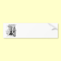 Paris Eiffel Tower French Scene Collage bumper stickers