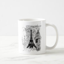 Paris Eiffel Tower French Scene Collage mugs