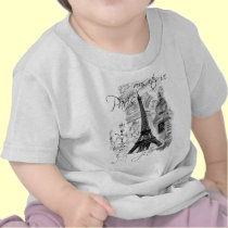 Paris Eiffel Tower French Scene Collage t-shirts