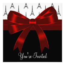 Paris Eiffel Tower Party Personalized Invitations