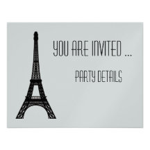 Paris Eiffel Tower Personalized Invitation