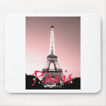 Paris Eiffel Tower Pink Mouse Pads