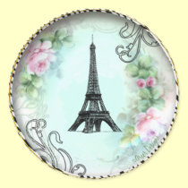 Paris Eiffel Tower & Pink Roses stickers