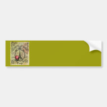 Paris Eiffel Tower & Red Rose Steampunk Bumper Sticker