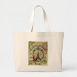 Paris Eiffel Tower & Red Rose Steampunk Canvas Bag