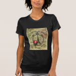 Paris Eiffel Tower & Red Rose Steampunk Tees