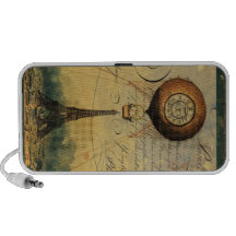 Paris Eiffel Tower Steampunk Hot Air Balloon Mini Speaker