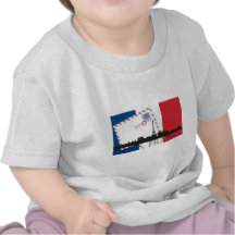 Paris Flag and Skyline Tshirt