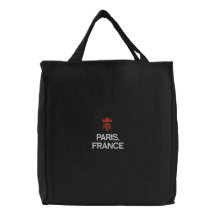 PARIS, FRANCE  BLACK TOTE CANVAS BAGS