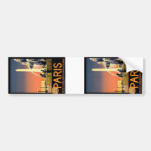 Paris France Vintage Bumper Sticker