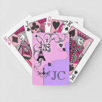 Paris girly chandelier monogram playing cards