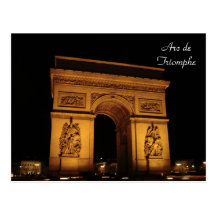 Paris Illuminations: Arc de Triomphe Post Card