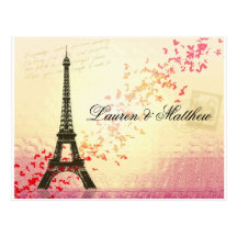 Paris in Love - Eiffel Tower Post Cards