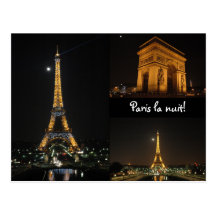 Paris la nuit! postcard