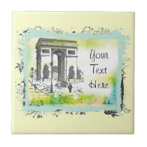 Paris Landmark Arc de Triomphe Personalised Tile tiles