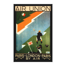 Paris - London - Paris by Air Gallery Wrapped Canvas