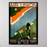 Paris - London - Paris by Air Print
