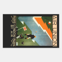 Paris - London - Paris by Air Rectangle Stickers