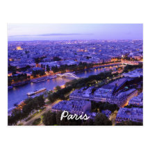 Paris night seine, Paris, France Post Cards
