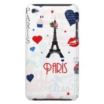 Paris pattern with Eiffel Tower iPod Touch Cover