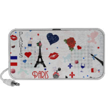 Paris pattern with Eiffel Tower Mini Speaker