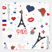 Paris pattern with Eiffel Tower Sticker
