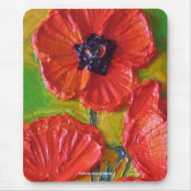 Paris' Red Poppies Mouse Pads