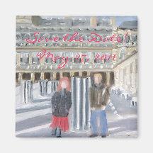Paris Save the Date! Refrigerator Magnet