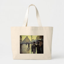 Paris Street, Rainy Day by Gustave Caillebotte Tote Bags