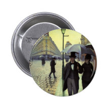 Paris Street, Rainy Day by Gustave Caillebotte Button