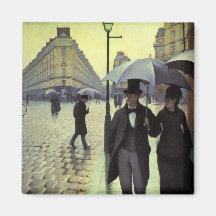 Paris Street, Rainy Day by Gustave Caillebotte Refrigerator Magnets