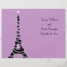 Paris Twinkles Wedding Program Custom Flyer