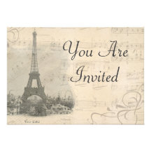 Paris Vintage Music Invitation