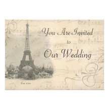 Paris Vintage Music Wedding Invitation