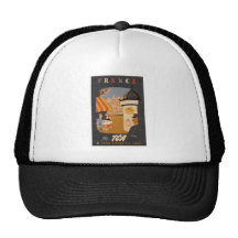 Parisian Cafe Travel Poster Hat