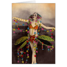 Parisienne Casino Dancer Greeting Card