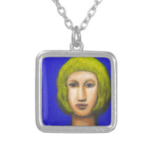 Parisienne with a bob haircut(naive expressionism) necklaces
