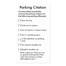 Parking Citation Business Card Templates