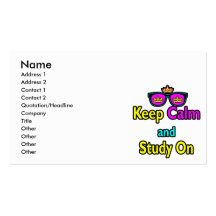 Parody Hipster Keep Calm And Study On Business Cards