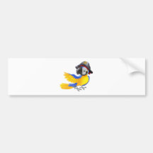 Parrot pirate character bumper sticker