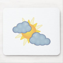 partly cloudy mouse pad