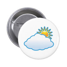 partly cloudy pinback button