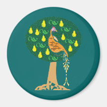 Partridge in a pear tree Christmas carol Fridge Magnet