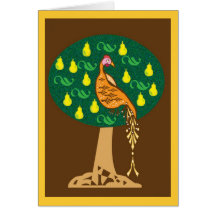 Partridge in a pear tree greeting card