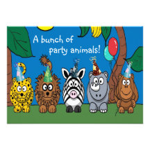 Party Animals Children's Birthday Party Invitation