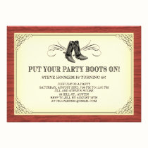 Party Boots Old Western Invitations invitations