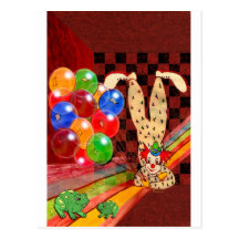 PARTY CLOWN AND FROGS.jpg Post Cards