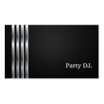 Party DJ Professional Black Silver Business Card