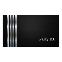 Party DJ Professional Black Silver Business Card